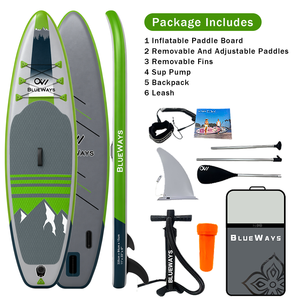 Planche à pagaie <span class=keywords><strong>gonflable</strong></span> tactique 11' Expedition, 33 pouces de large, résistante, vert olive, 6 pouces d'épaisseur, pour lac en zone isolée - Product Image 3