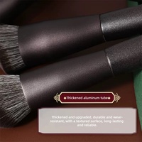 Ensemble de pinceaux de maquillage en gros sous marque privée, logo personnalisé, poils synthétiques néon, manche en bois, pinceaux de maquillage professionnels