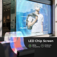 Pantalla LED Transparente Flexible P15 |   Panel de Video Wall para Interiores/Exteriores, para Pantallas de Bienvenida, Educación, Ascensores/Centros Comerciales
