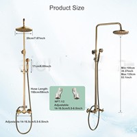 Robinetterie de douche vintage, robinets de baignoire de style ancien, robinets de baignoire en laiton antique