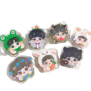 Porte-clés transparent à double face de marque Anime Ornements humains en acrylique <span class=keywords><strong>avec</strong></span> pendentif à bascule entourant une étoile Matériau plastique - Product Image 2