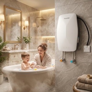 Calentador de Agua Eléctrico Instantáneo Trifásico sin Tanque para Calefacción por Suelo Radiante, con Pantalla Digital LED y Superficie Acrílica, para Uso Doméstico - Product Image 5