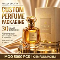 Flacon de parfum de luxe en verre ambré 50 ml avec bouchon doré et boîte cadeau, vide et rechargeable pour emballage de parfum personnalisé, vente en gros