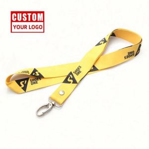 Custom Color Eco-friendly Durable Woven <b>Polyester</b> Neck <b>Lanyard</b> with Offset Digital Printed Designer Logo for ID Holder Keychain - Product Image 2