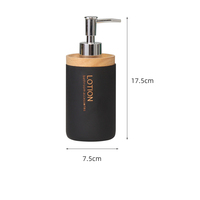 Distributeur de savon en résine personnalisé OEM, design moderne en polyrésine noire, bouteille de savon liquide faite à la main, fabricant pour hôtels et salles de bain