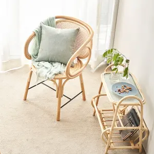 Patas de madera de ceniza modernas, muebles de comedor de ratán, sillas