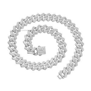 Hip Hop Full Rhombus Necklace Street Accessories Personalized <b>Cuban</b> <b>Chain</b> Necklace Tanjing Fashion Lijing Necklace - Product Image 5