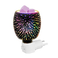 Chauffe-cire électrique en verre 3D, Style feux d'artifice, décoratif, populaire, brûleur de cire, lampe, veilleuse