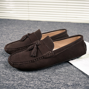 Chaussures décontractées pour hommes, style beanie, printemps/été/automne, respirantes, antidérapantes, dessus en cuir, doublure en PU, à enfiler - Product Image 4