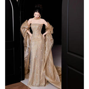 S1839L 2026 nuova moda modesta gonna lunga con paillettes e paillettes <span class=keywords><strong>abiti</strong></span> <span class=keywords><strong>da</strong></span> banchetto lunga sirena per le donne <span class=keywords><strong>abiti</strong></span> <span class=keywords><strong>da</strong></span> <span class=keywords><strong>damigella</strong></span> d'onore - Product Image 6