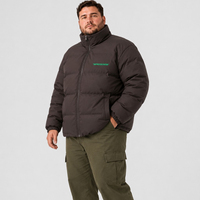 Chaqueta Acolchada de Plumón para Hombre, 90% Plumón, Cuello Alto, Cierre Completo, Bolsillos, Cálida para Invierno, Casual, Tallas Grandes, Extra Grandes, 6XL 7XL