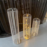 Support de fleurs en cristal en métal doré de luxe 100cm de haute qualité élégant maison décor de noël mariage pièce maîtresse décorations de fête