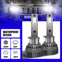 Bombilla LED H3 para Faros Delanteros, Luz Antiniebla Azul con Ventilador, 130W, Luz Azul Profunda para Automóvil con Decodificador H11 880 9005 H7 H4, Luz Automotriz de Alta Potencia