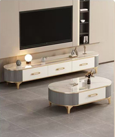 Meuble TV moderne minimaliste en bois avec 3 tiroirs, poignées dorées, pieds écologiques, pour salon et chambre à coucher, compatible écran plat Weili
