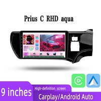 Reproductor de DVD para Auto con Pantalla IPS de 9 Pulgadas, Qualcomm Snapdragon, 2 Din, YouTube, GPS, WIFI, Android, para Toyota Prius C RHD Aqua 2013