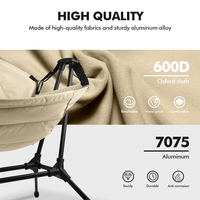 KingGear Nouveauté Mobilier d'extérieur moderne Chaise pliante à bascule portable pour camping et plage Cadre en alliage d'aluminium Tissu Oxford