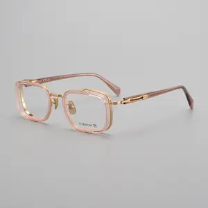 Gafas de montura completa ópticas de titanio ultraligeras de gama alta para hombres y mujeres, monturas de gafas Titan de luz azul de buena calidad