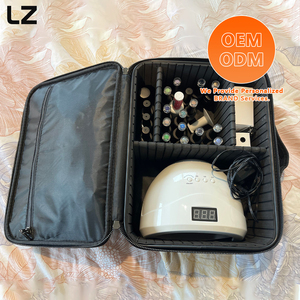 Sac de beauté LZ avec logos personnalisés, sac organisateur pour accessoires de manucure, 2 couches, poches détachables, portable, pour <span class=keywords><strong>kit</strong></span> de manucure - Product Image 5