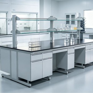 Stainless Steel Laboratory Workbench With Reagent Rack <b>6</b> <b>Drawers</b> Industrial Design For School Lab Use - Product Image 3