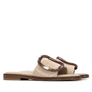 Carmela Women's Low Slipper Beige 2 Cm Heel Size 40 <b>Flat</b> Sandal - Product Image 4