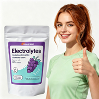 Mélange de poudre pour boisson électrolytique hydratante sans sucre, saveur raisin Concord, marque privée OEM, 16oz 454g, végétalien