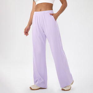 Pantalones Deportivos Tipo Waffle <span class=keywords><strong>de</strong></span> la Mejor Calidad, Pantalones Holgados Casuales <span class=keywords><strong>de</strong></span> Pierna Ancha, Pantalones Deportivos <span class=keywords><strong>para</strong></span> <span class=keywords><strong>Entrenamiento</strong></span> Físico y Yoga <span class=keywords><strong>para</strong></span> Mujer - Product Image 2