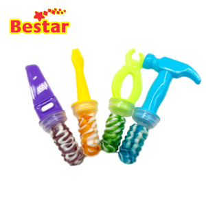 Piruletas afrutadas de juguete para niños al por mayor, bocadillo duro con pezón de caramelo con decoración recubierta en embalaje de botella multicolor - Product Image 3