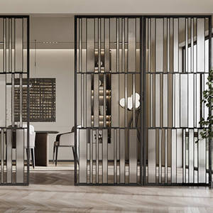 Cloison de séparation commerciale personnalisée en acier inoxydable, grille ajourée sculptée moderne, mobilier d'hôtel pour salle à manger/salon - Product Image 2