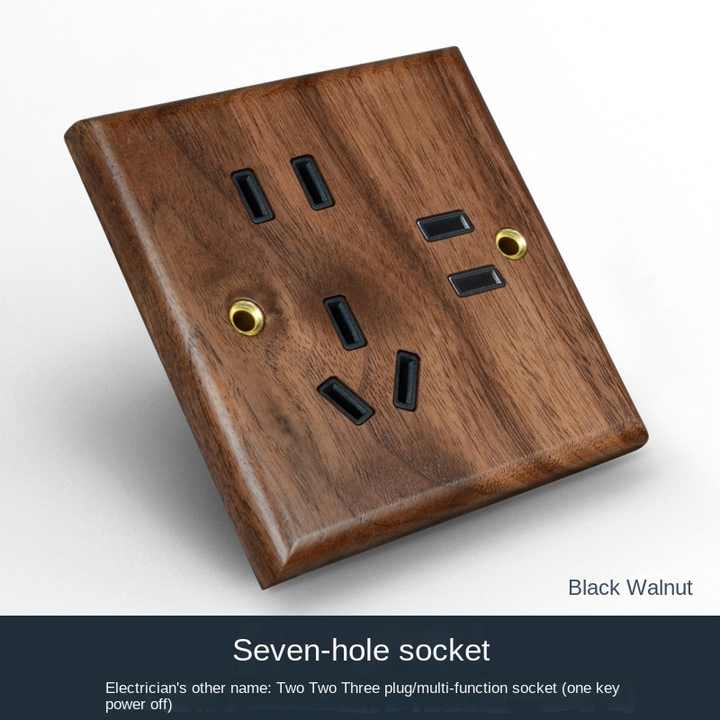 Universal Retro Antique Light Switch  Standard Vintage Solid Wood Toggle Light Switches and USB Socket Electrical