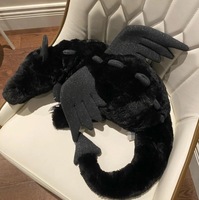 Boneka Naga Onyx Inggris Versi Tinggi untuk Anak-Anak, Super Lembut Isi Kapas PP, Pereda Stres, 50cm-160cm, Hadiah Ulang Tahun