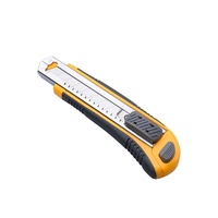 Couteau utilitaire à lame détachable à chargement automatique de 18 mm, robuste, avec 5 lames de rechange pour la découpe de boîtes en carton, fournitures de bureau et scolaires
