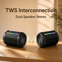 Haut-parleur portable RGB sans fil, mini-haut-parleur avec interconnexion TWS, lecture carte TF et AUX pour la maison, l'extérieur et les fêtes
