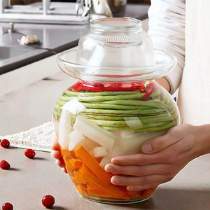 Pot de Fermentation en Verre Transparent Grande Capacité Style Japandi avec Couvercle Bol pour Kimchi et Conserves – Idéal Cuisine et Cadeau Alimentaire - Product Image 3