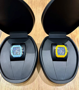 Montre chronographe pour homme en fibre de carbone, cadran squelette, forme tonneau, mécanique, sport - Product Image 6