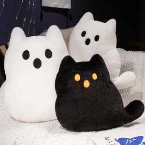 <span class=keywords><strong>2026</strong></span> Nieuwe Aangepaste Zachte Schattige Halloween Spookkat Pluche Kussen Gevuld Kussen Festivaldecoratie Zwarte Kat - Product Image 6