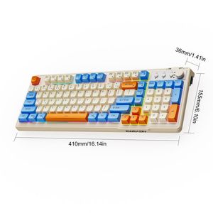 Teclado numérico EWEADN V98 PBT para Bluetooth 5,0 inalámbrico <span class=keywords><strong>RGB</strong></span> retroiluminado con sensación táctil silenciosa para oficina y juegos en escritorio - Product Image 6