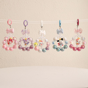 Kawaii con cuentas teléfono encanto vibrante dibujos animados teléfono cordón y llavero lindo regalo para muñeca y bolsa - Product Image 1