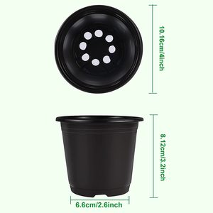 Vasi in Plastica Neri da 4 e 6 Pollici <span class=keywords><strong>per</strong></span> Semina e Fiori, Vendita all'Ingrosso <span class=keywords><strong>per</strong></span> Giardinaggio - Product Image 2
