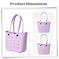Bolso de mano de EVA de color sólido DIY, bolso de mano portátil y versátil, bolso de hombro impermeable de gran capacidad con parte superior abierta, dos asas, para todas las estaciones