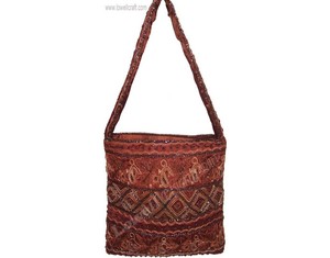 Colorful Shoulder Crossbody Handmade Bead Nylon <b>Sequin</b> Design Beaded Designer Women's Party Bag by Lowellcraft.com Made in Delhi - Product Image 1