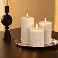 Ensemble de bougies à LED sans flamme rechargeables par USB avec télécommande Lampe de décoration de Noël avec gradateur de minuterie pour les mariages