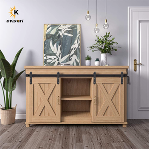 Oksun Oem/odm personnalisation système de <span class=keywords><strong>Rail</strong></span> de porte de grange décorative pour la maison Kits de quincaillerie pour porte de grange coulissante en acier au carbone - Product Image 5