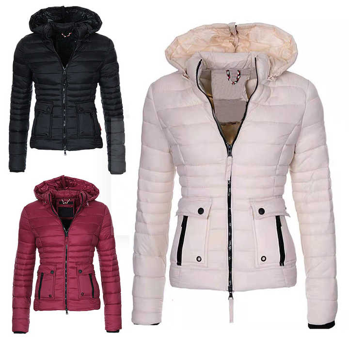 Fashion Bubble Coat Sequined Puffy Jacket Women's Down Coat Short Jacket Clothing with Hood main image 0