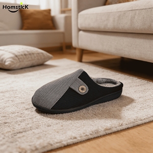 Pantofole da <span class=keywords><strong>Uomo</strong></span> Bicolore in Maglia <span class=keywords><strong>con</strong></span> Fodera in Pile e <span class=keywords><strong>Memory</strong></span> <span class=keywords><strong>Foam</strong></span>, Calde e Antiscivolo per Interni, Ideali per Autunno e Inverno - Product Image 2