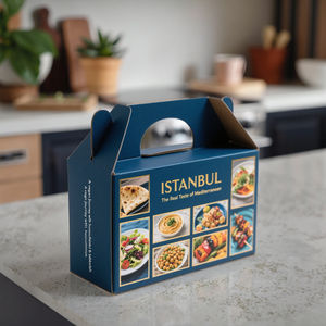 Scatole quadrate da asporto pieghevoli multicolore ispirate a <span class=keywords><strong>Istanbul</strong></span> scatole lunghe quadrate per Kebab/Shawarma con laminazione opaca - Product Image 5