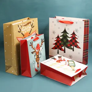 Túi Quà Tặng Bằng Giấy Giáng Sinh Bán Sỉ 2022 Túi Giấy Trắng Trang Trí Tiệc Giáng Sinh Bolsa De Navidad