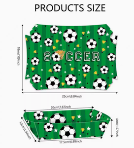 DAMAI Bols en papier carrés jetables et contenants d'emballage alimentaire 12 pièces/ensemble Décorations de fête sur le thème du football Plateau à collations - Product Image 2
