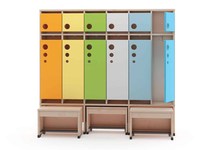 Armoire à chaussures mobile Armoire Montessori Maternelle Garderie Pépinière Préscolaire Unité de rangement en bois Organisation des roues verrouillables