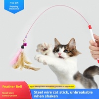 Baguette interactive professionnelle pour chat, durable, en acier inoxydable et PVC, avec clochette, jouet d'auto-entretenement anti-ennui