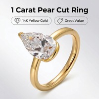 Good Century 14K Gold Birnenförmiger 1ct Labor-Diamant Verlobungsring Weißgold Roségold Gelbgold Maßgefertigter Edel-Schmuck OEM ODM